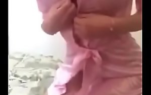 Chinese web camera chick pink satin gown tease
