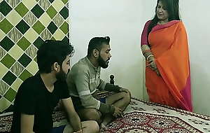 Indian hawt xxx threesome sex! Malkin aunty and four young manhood hawt sex! clear hindi audio