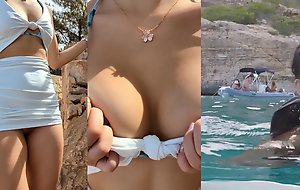 Almighty Open-air public sex, showing vagina and underwater creampie