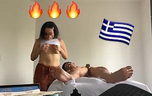 Forensic Greek RMT gives into Monster Asian Load of shit 4th Appointment