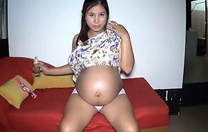 8 month pregnant hormones relish in oversee Thai MILF needs something