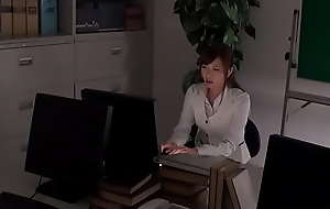 Japanese office lady aihara miho is masturbating to hand work uncensored