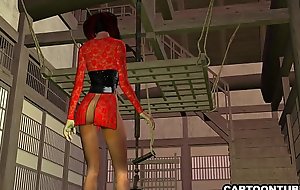 Sexy 3d cartoon asian babe eaten out increased by fucked