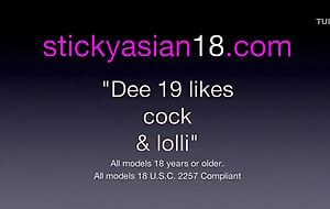 Stickyasian18 compilation with petite dee cock & lolli