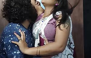 Vaishnavy and Sharun Raj hot saree romance part 2, Neck rendered helpless romance adjacent to lip lock and boobs press, Mallu couple hot boobs press