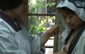 Japanese Mummy babes near lesbian action