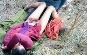 Indian college couple open-air sex