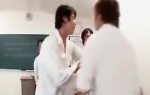 Asian School Motor coach Gets Banged In Their way Class Room