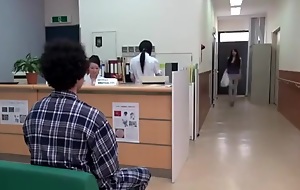 Japanese girl in shadow bed cheats in hospital