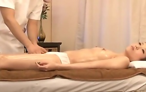 Wife drilled by masseuse with husband waiting outside
