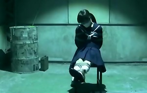 Japanese School Girl nearly Bondage Basement
