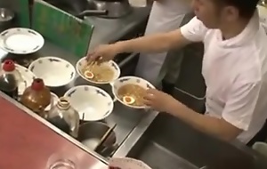 Japanese Waitress Screwed In Snack bar xLx