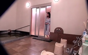 Kurumi ohashi bathhouse cuckold onsen cock shred horny wife