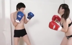 Couple boxing Female domination