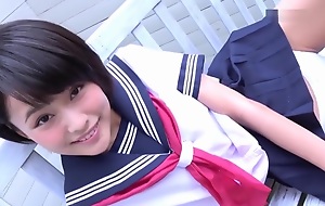 Japanese schoolgirl Reo bicycle bandeau