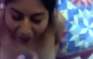 Indian wife gives oral job to her neighbor hard cock