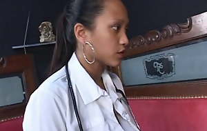 Asian nurse unreserved blows a phony dick