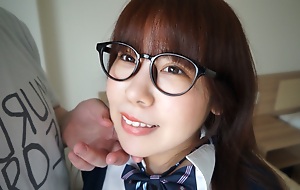 Very sensitive Japanese OTAKU unladylike with glasses